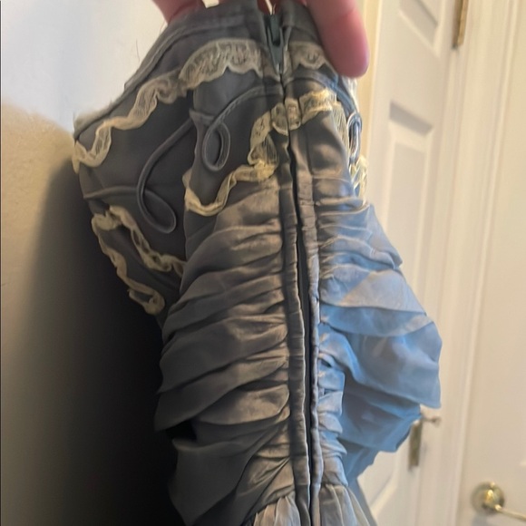 Betsey Johnson Strapless Gray Dress with Cream Detailing - Picture 7 of 8